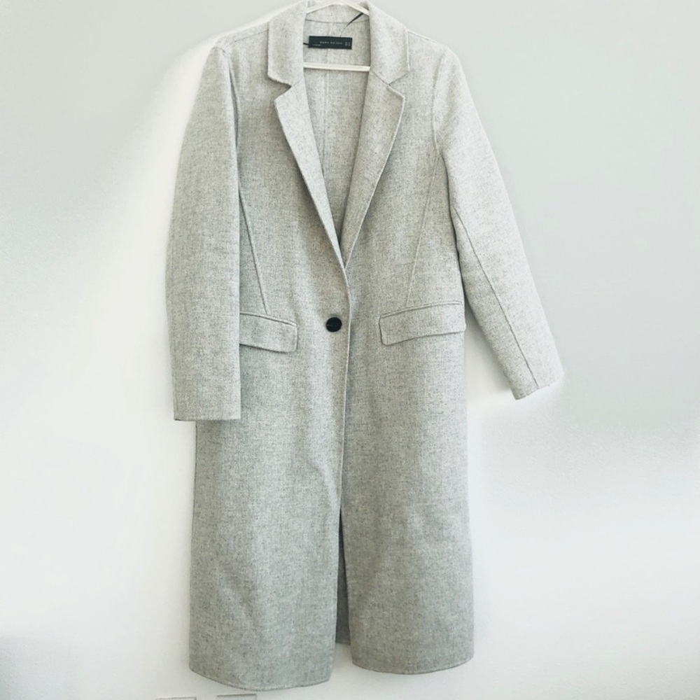 Women’s Zara Light Gray Wool Coat!